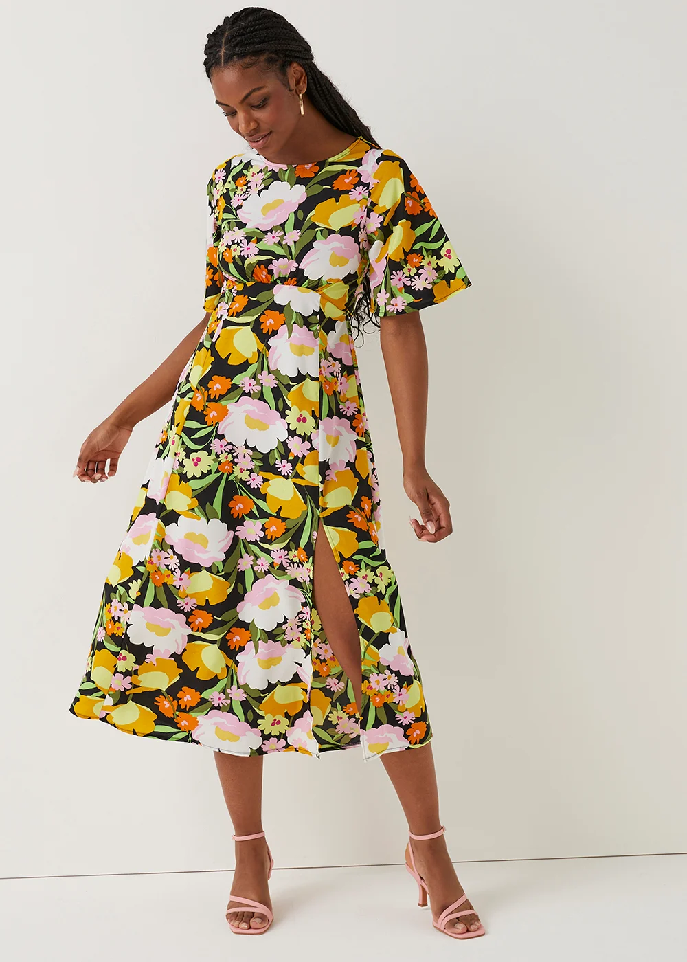 Be Beau Floral Open Back Midi Dress - 6 Be Beau Floral Open Back Midi Dress - 6