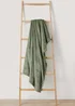 Green Pom Pom Fleece Throw (130cm x 150cm) Image 1