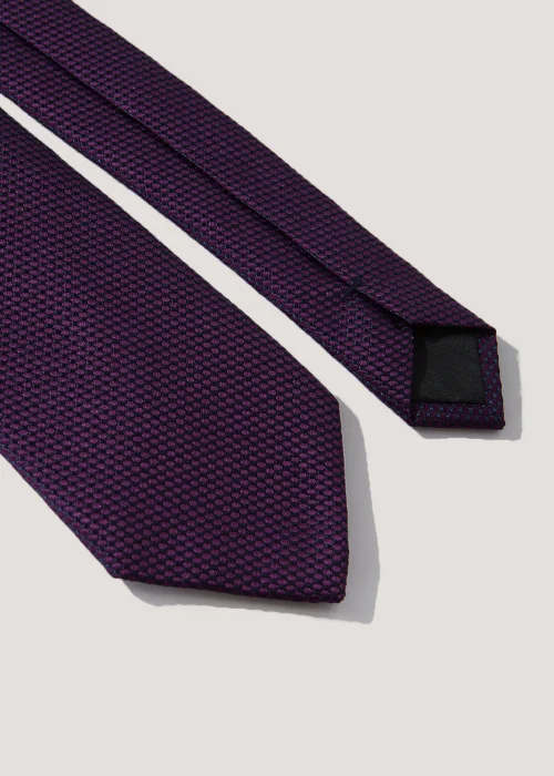 Taylor & Wright Plum Plain Texture Tie Image 2