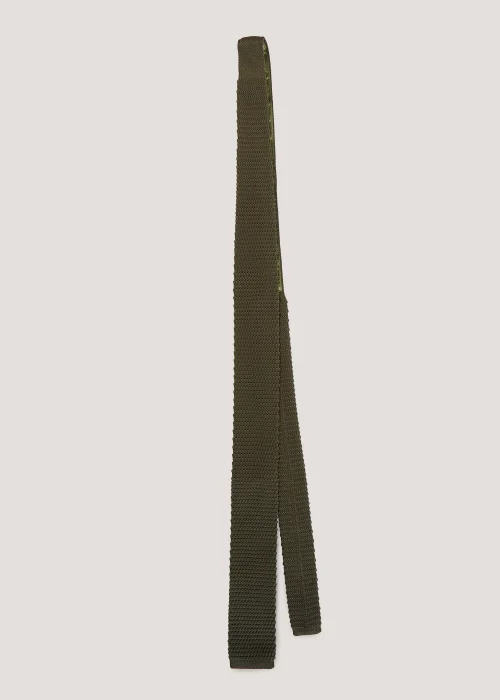Taylor & Wright Khaki Knitted Tie Image 1