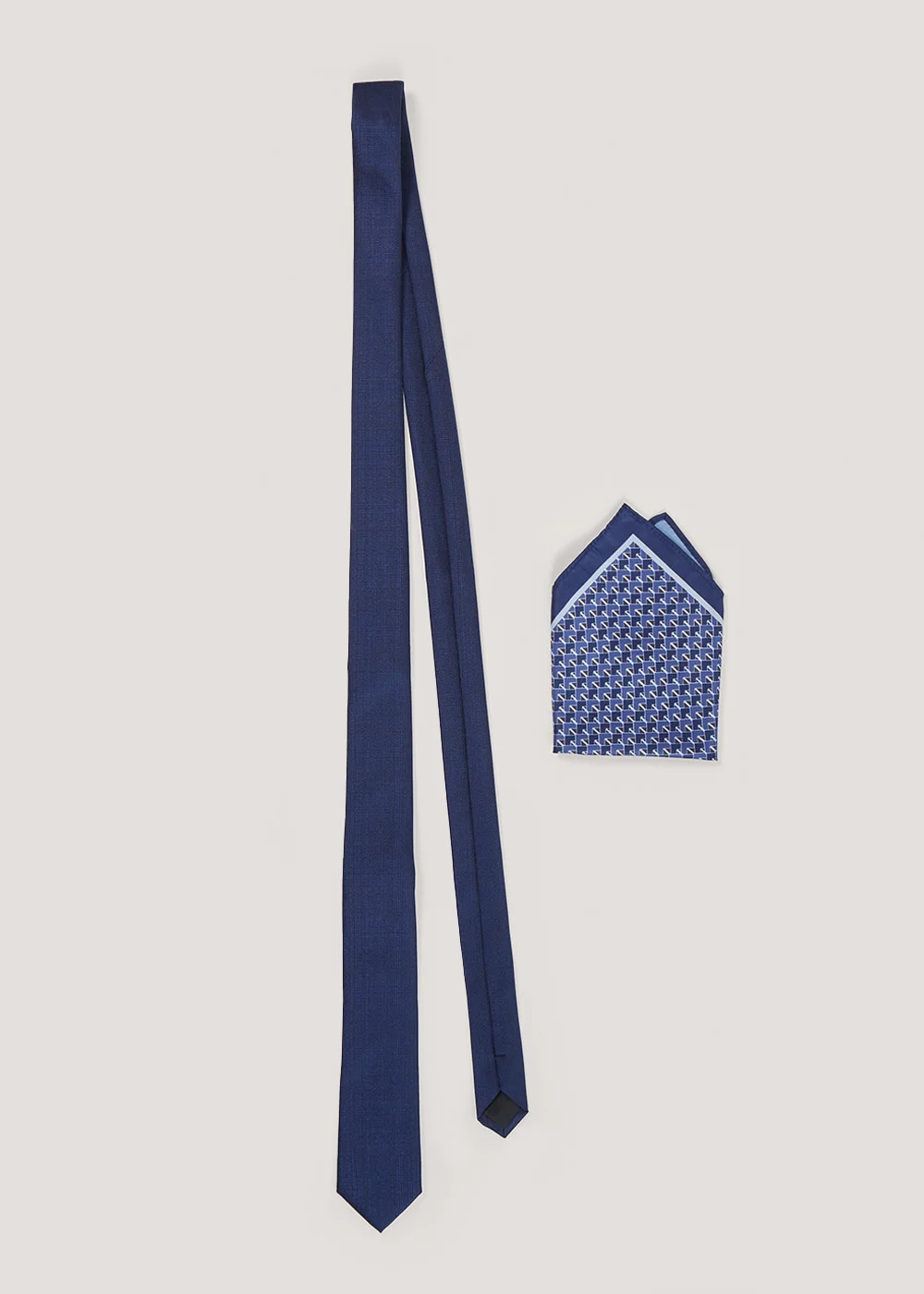 Taylor & Wright Navy Tie & Geo Pocket Square Set Image 1