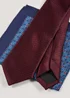 Taylor & Wright Burgundy Tie & Navy Geo Pocket Square Set Image 2