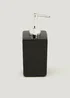 Black Ridged Square Ceramic Soap Dispenser (18cm x 7cm x 7cm) Image 1