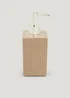 Beige Ridged Square Ceramic Soap Dispenser (18cm x 7cm x 7cm) Image 1