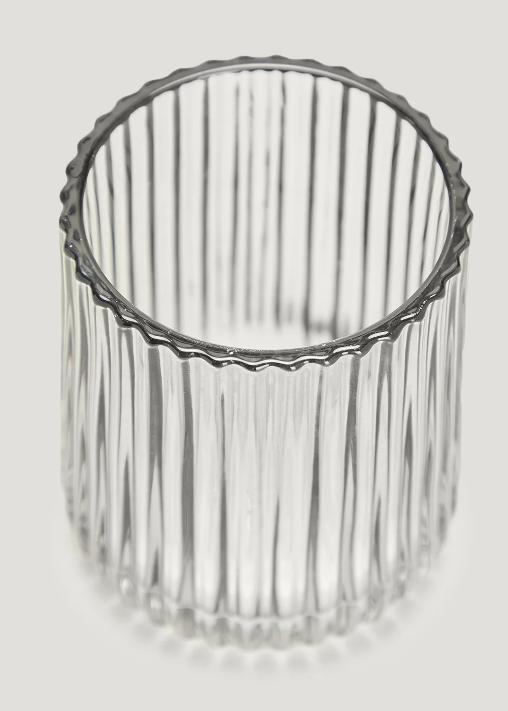 Grey Ribbed Glass Bathroom Tumbler Image 2