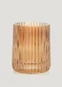 Amber Ribbed Glass Bathroom Tumbler Image 1