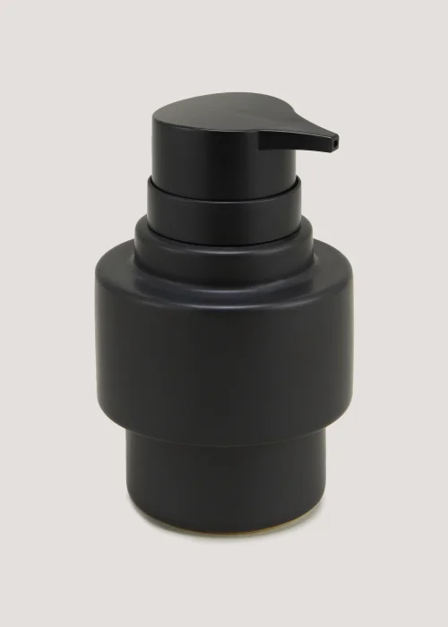 Black Ceramic Soap Dispenser (15cm x 9.5cm x 9.5cm) Image 1