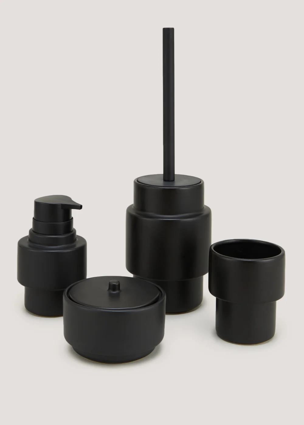 Black Ceramic Soap Dispenser (15cm x 9.5cm x 9.5cm) Image 2