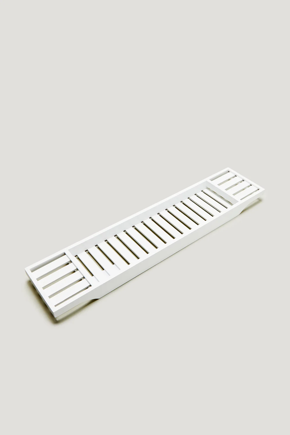 White Bamboo Bath Tray (70cm x 18cm x 35cm) Image 1