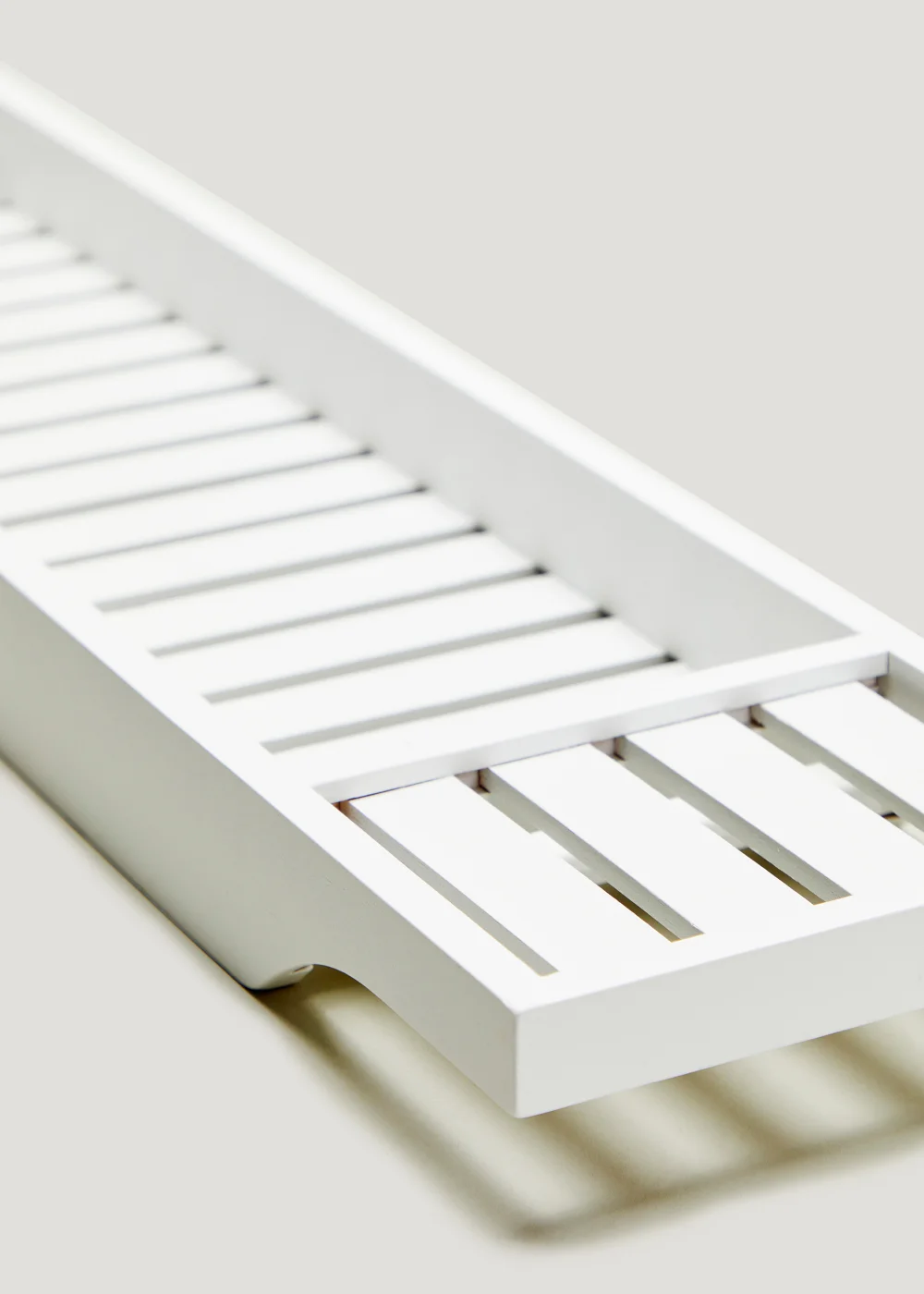 White Bamboo Bath Tray (70cm x 18cm x 35cm) Image 3