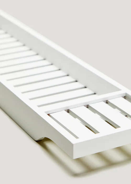 White Bamboo Bath Tray (70cm x 18cm x 35cm) Image 3