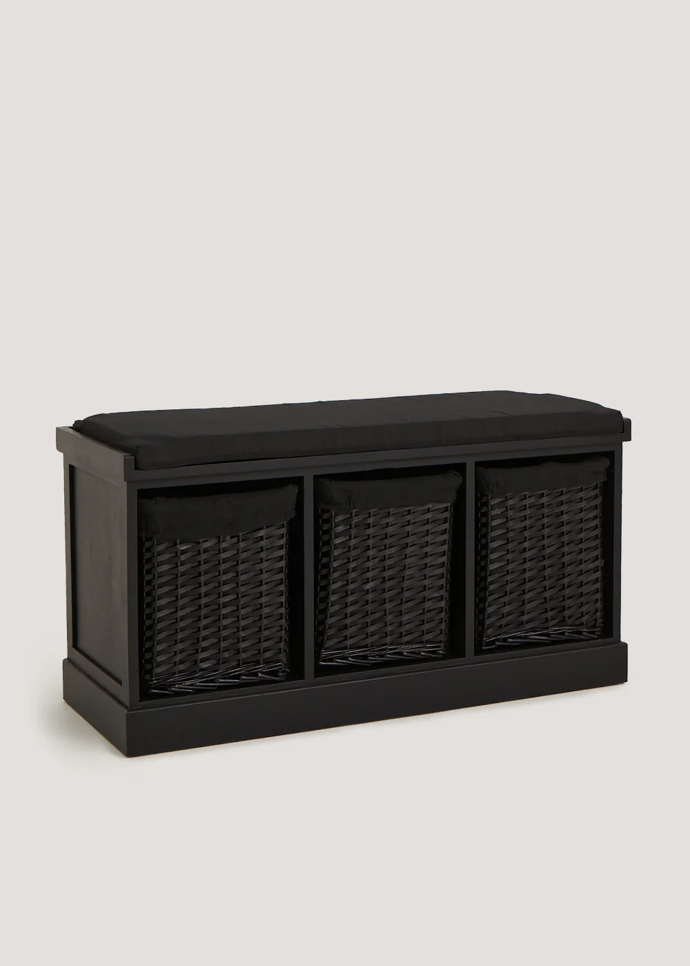 Black Woven Floor Hall Storage Unit (90cm x 35cm x 46cm) Image 1