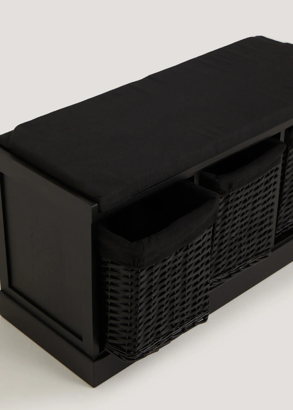 Black Woven Floor Hall Storage Unit (90cm x 35cm x 46cm) Image 2