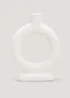 White Ceramic Round Candle Holder (11cm x 5cm x 14cm) Image 1