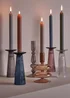 Amber Glass Candle Holder (10cm x 10cm x 14cm) Image 3