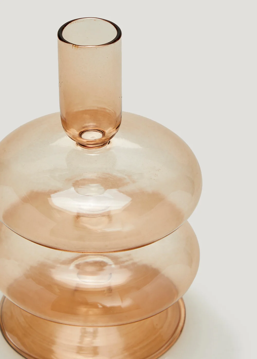 Amber Glass Candle Holder (10cm x 10cm x 14cm) Image 2
