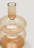 Amber Glass Candle Holder (10cm x 10cm x 14cm) Image 2