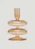 Amber Glass Candle Holder (10cm x 10cm x 14cm) Image 1