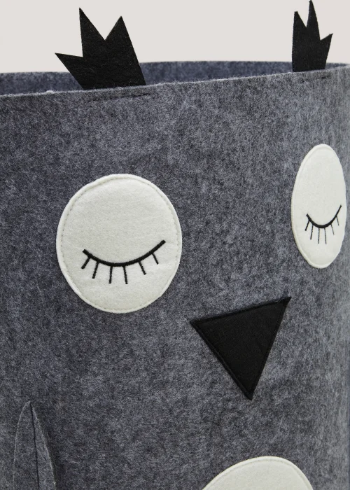 Large Owl Felt Storage Basket (50cm x 35cm x 35cm) Image 2