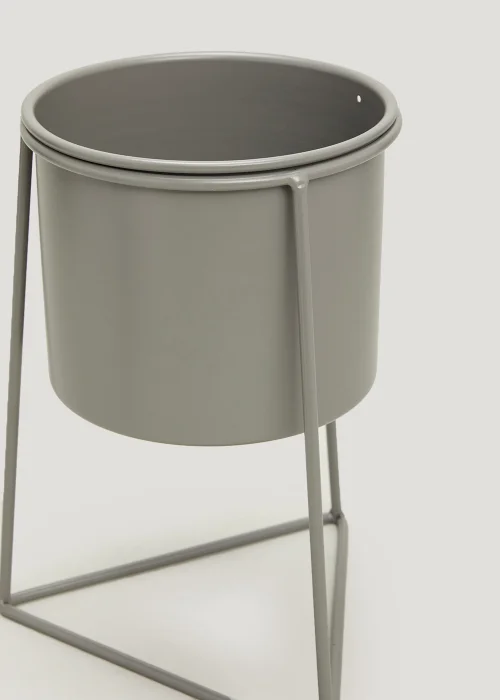 Grey Metal Planter - Small (20cm x 20cm x 27cm) Image 2