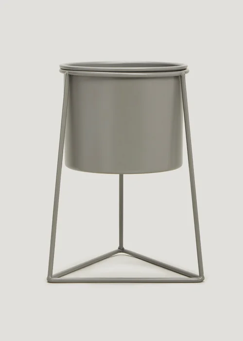 Grey Metal Planter - Small (20cm x 20cm x 27cm) Image 1