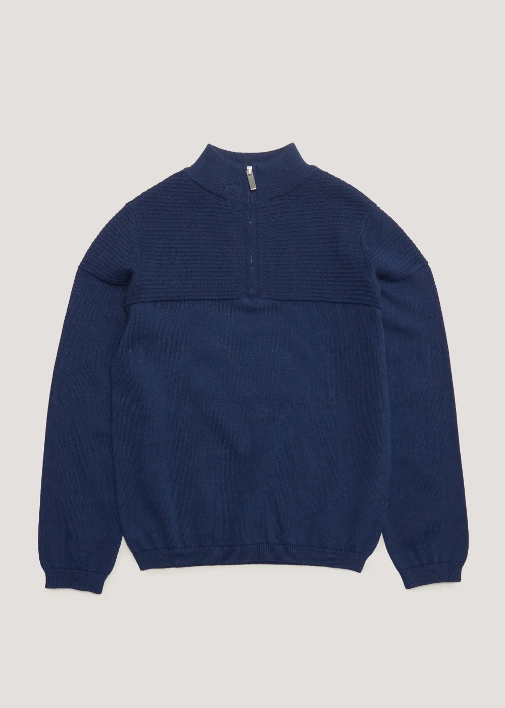 Boys Navy Half Zip Jumper (4-13yrs) - Age 7 Years Image 2