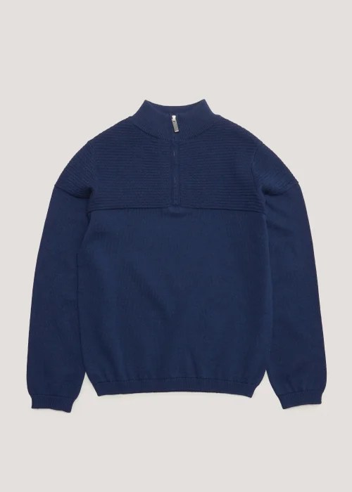 Boys Navy Half Zip Jumper (4-13yrs) - Age 7 Years Image 2