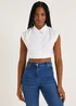 JDY Sierra White Cropped Top - S - UK 8 Image 1
