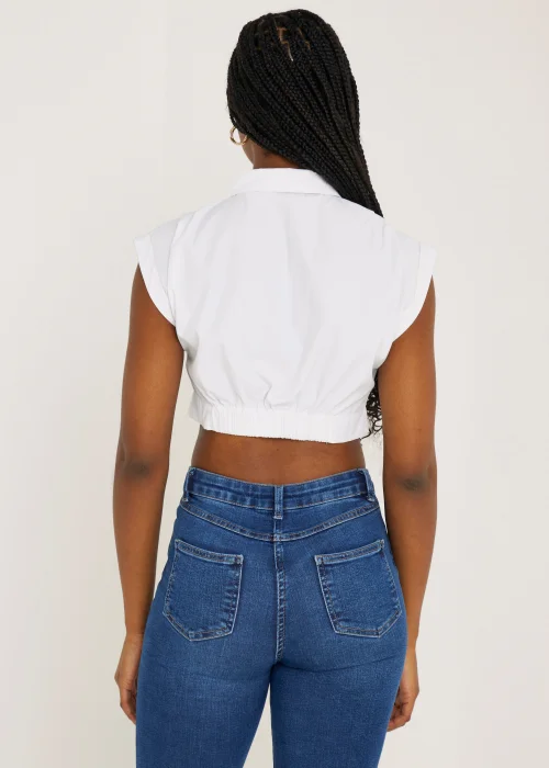 JDY Sierra White Cropped Top - S - UK 8 Image 2