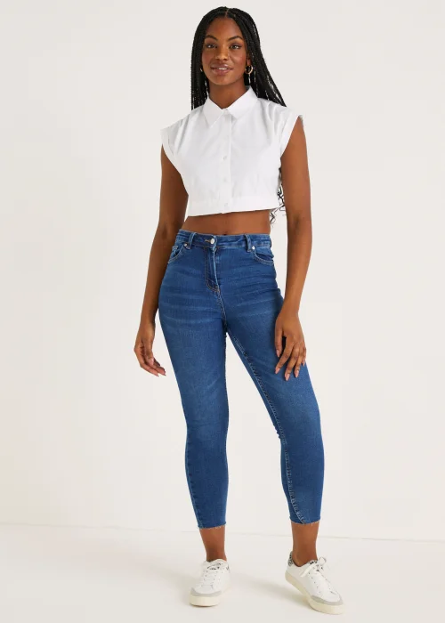 JDY Sierra White Cropped Top - S - UK 8 Image 3