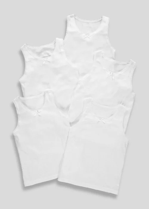 Girls 5 Pack White Vests (2-11yrs) - 2-3 Yrs Image 3