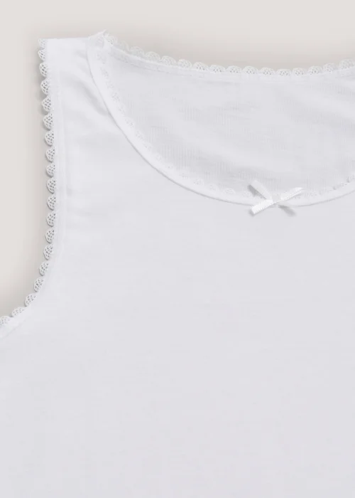 Girls 5 Pack White Vests (2-11yrs) - 2-3 Yrs Image 2