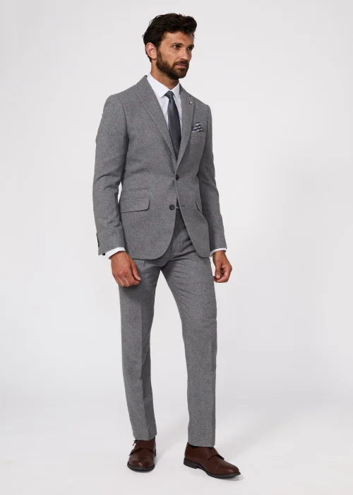 Broken Stitch Andersen Grey Suit Jacket - 38 Chest Short Image 1