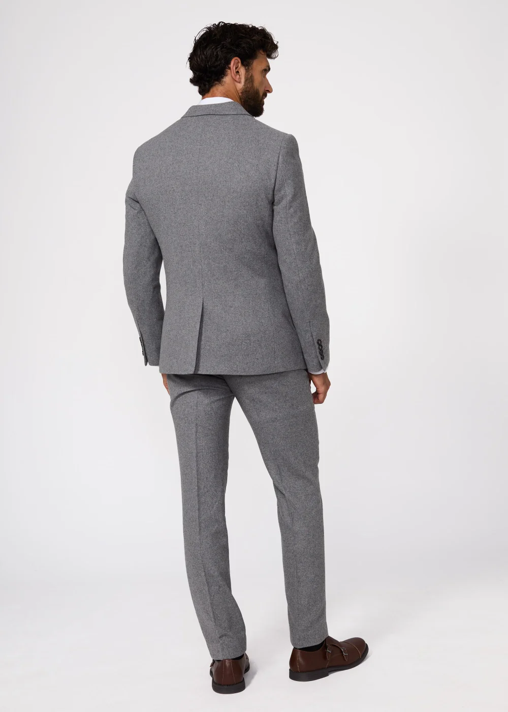 Broken Stitch Andersen Grey Suit Jacket - 38 Chest Short Image 5