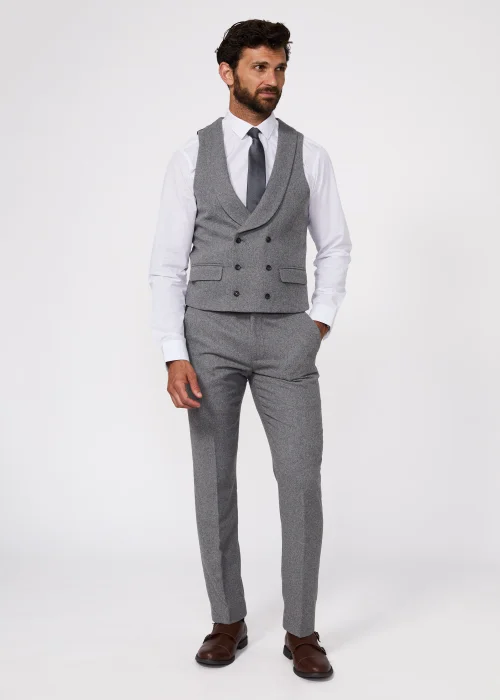 Broken Stitch Andersen Grey Slim Fit Suit Waistcoat - 36 Chest Regular Image 1