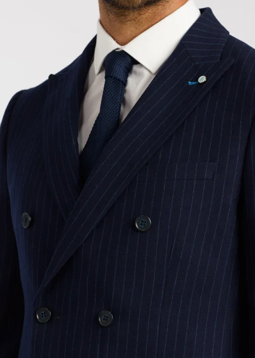 Broken Stitch Yeats Navy Pinstripe Suit Jacket - 36 Chest Regular Image 4