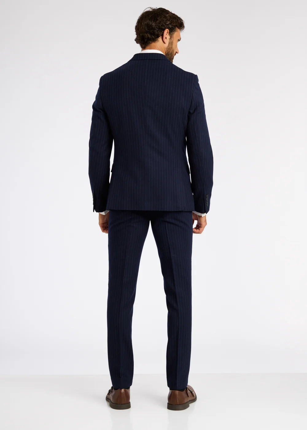 Broken Stitch Yeats Navy Pinstripe Suit Jacket - 36 Chest Regular Image 3