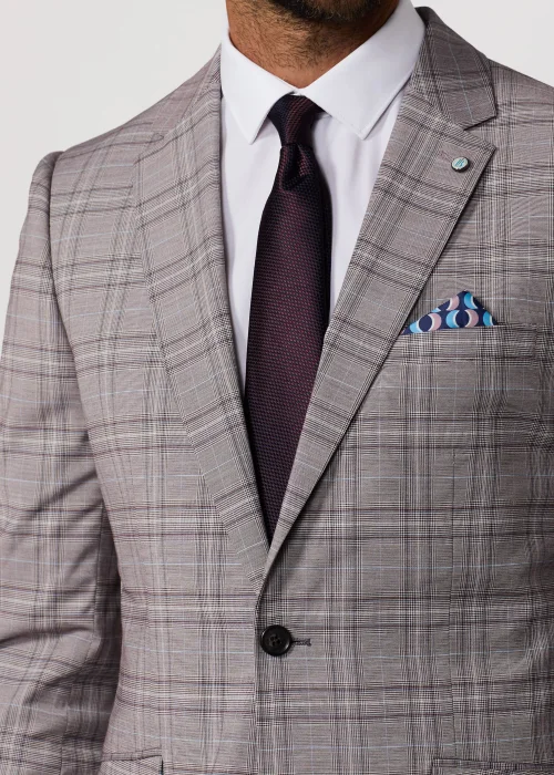 Broken Stitch Grey James Check Suit Jacket - 38 Chest Short Image 4