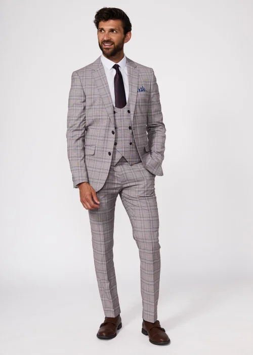 Broken Stitch Grey James Check Suit Jacket - 38 Chest Short Image 1