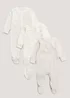 Baby 3 Pack Print Sleepsuits (Tiny Baby-18mths) - 0-3 months Image 1