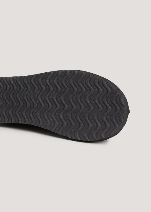 Black Suede Chunky Mule Slippers - Size 6 Image 2