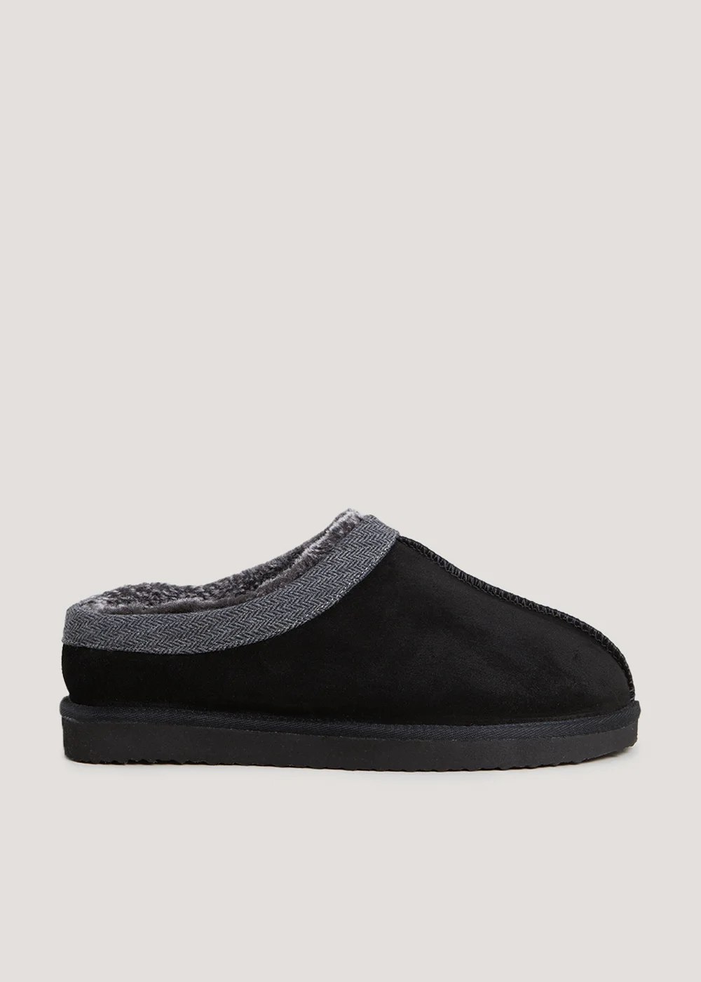 Black Suede Chunky Mule Slippers - Size 6 Image 1