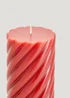 Red Small Pillar Candle (12cm) Image 2
