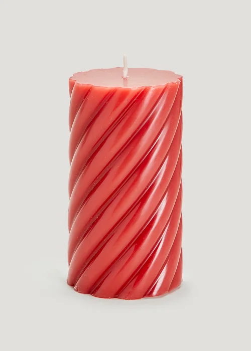 Red Small Pillar Candle (12cm) Image 1