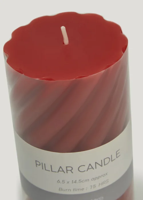 Red Large Pillar Candle (18cm) Image 2