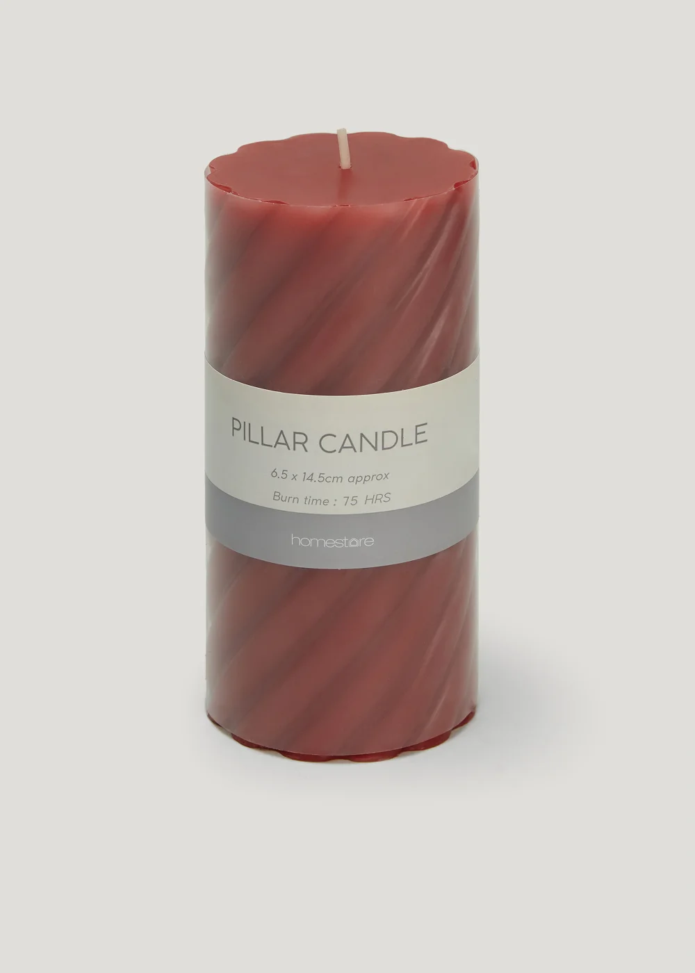 Red Large Pillar Candle (18cm) Image 1