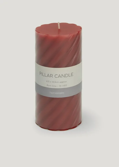Red Large Pillar Candle (18cm) Image 1