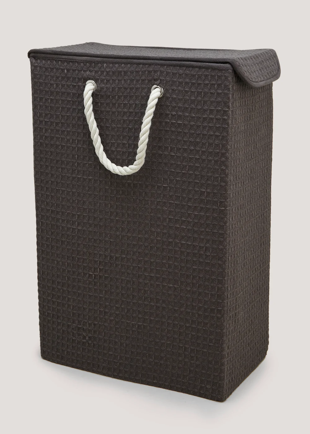 Grey Waffle Narrow Laundry Box (40cm x 21cm x 60cm) Image 1