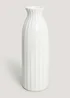 White Ribbed Ceramic Vase (35cm) Image 4