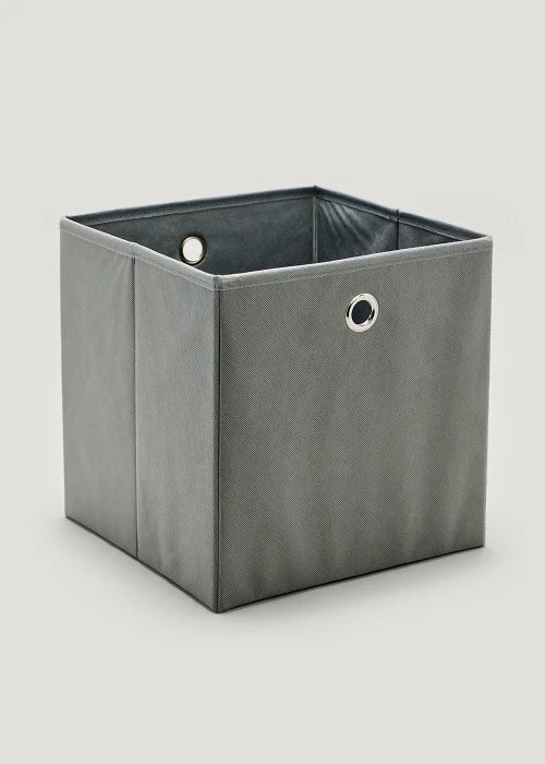 2 Pack Grey Foldable Storage Boxes (27cm x 27cm x 27cm) Image 1